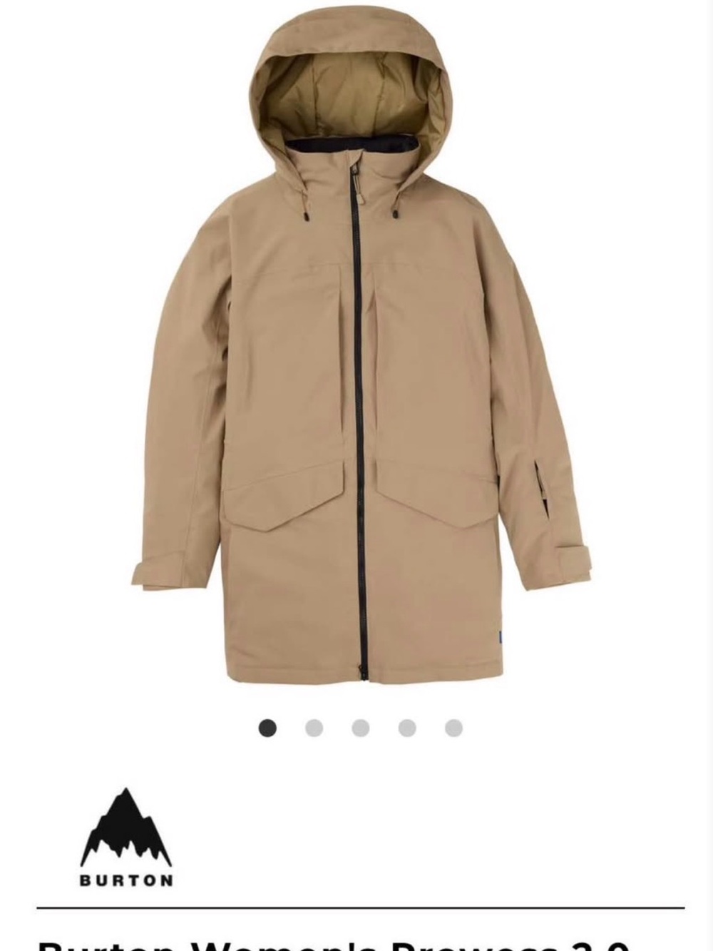 Burton Tan Hooded Ski & Snowboard Parka